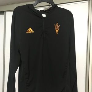 ASU Adidas Climalite Women's black 1/4 zip, Sz S